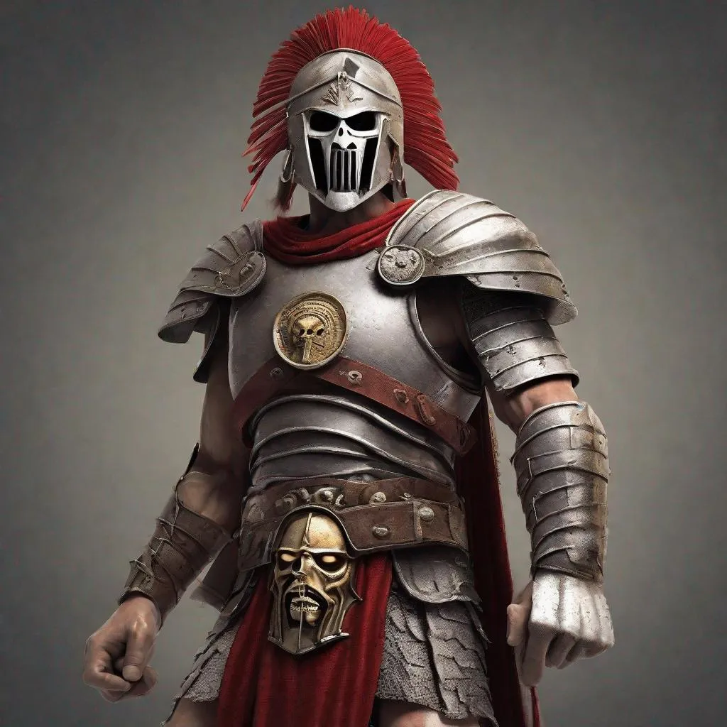 Prompt: Eddie from Iron Maiden as a centurion