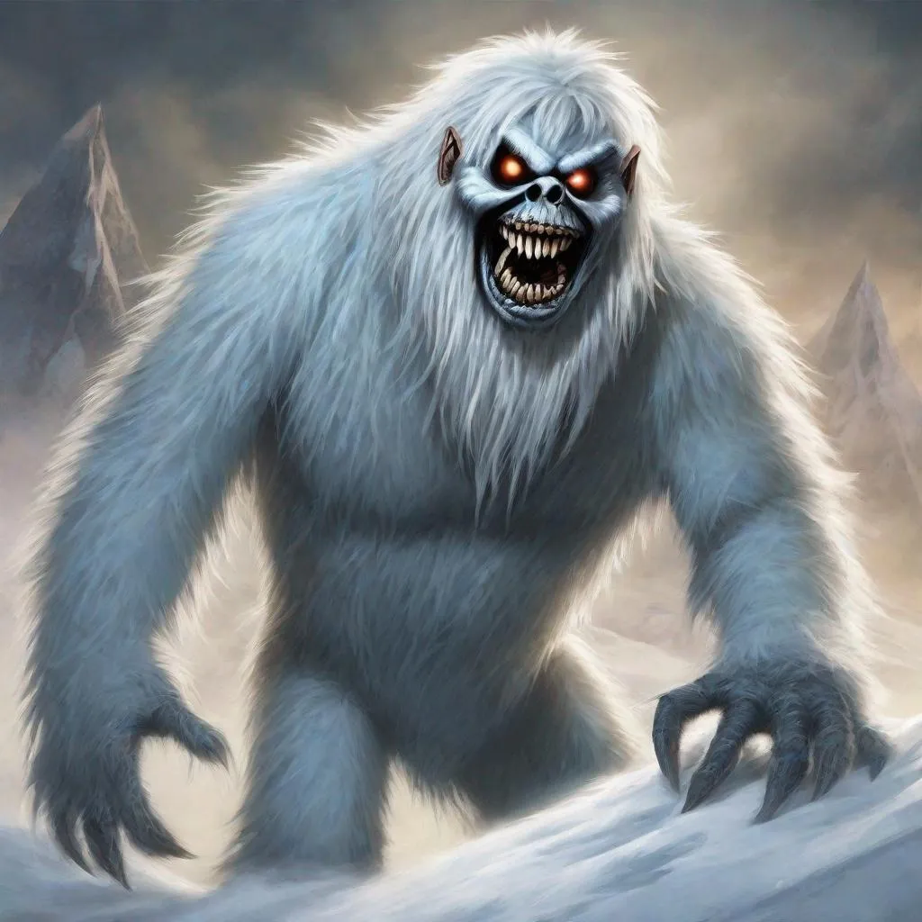 Prompt: Eddie from Iron Maiden as a yeti