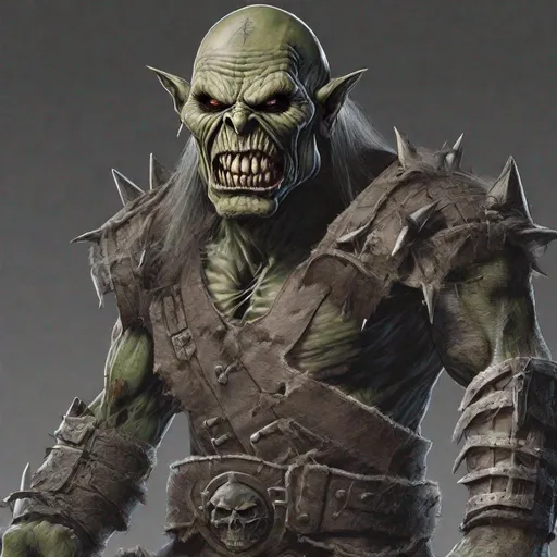 Prompt: Eddie from Iron Maiden is an orc