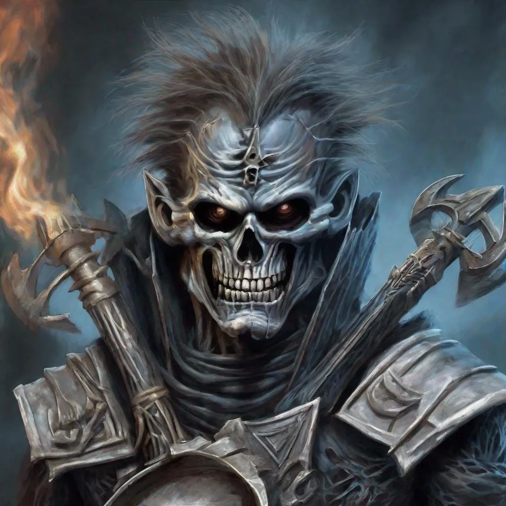 Prompt: Eddie from Iron Maiden as hades