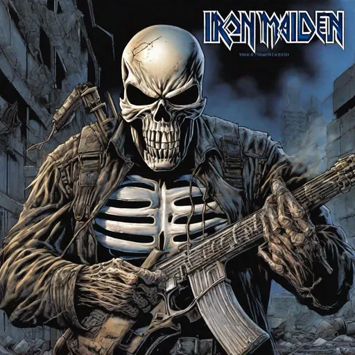 Prompt: Eddie from Iron Maiden is the punisher