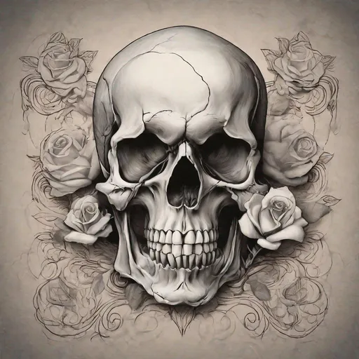 Prompt: A rose shaped like a skull