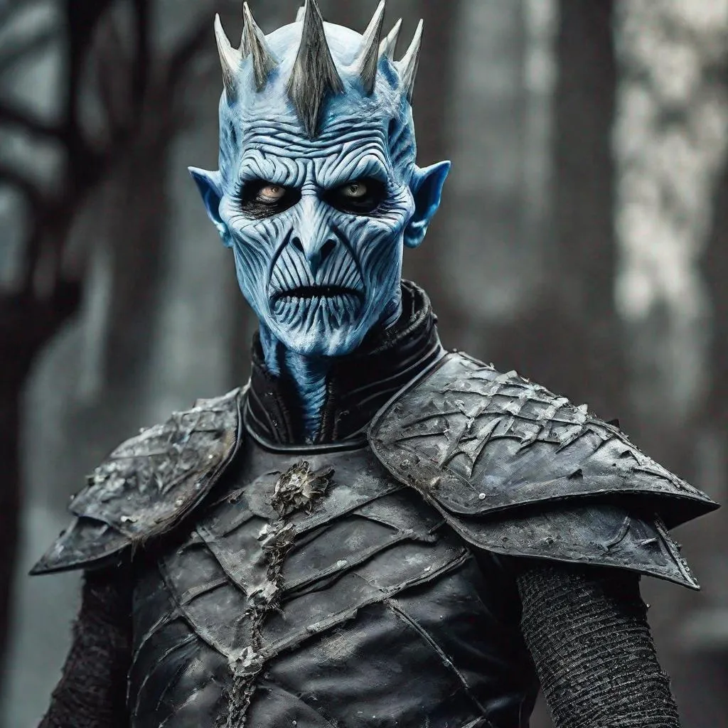 Prompt: Eddie from Iron Maiden as the night king from game of Thrones