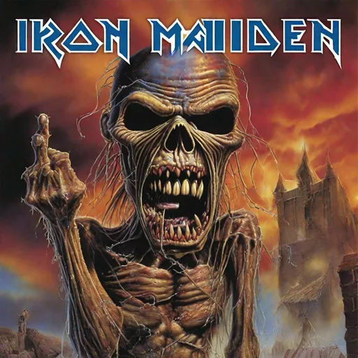 Prompt: Eddie from Iron Maiden on an album cover