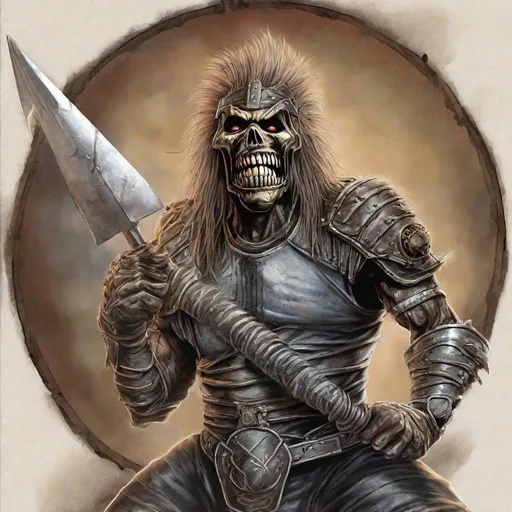 Prompt: Eddie from Iron Maiden as a warrior