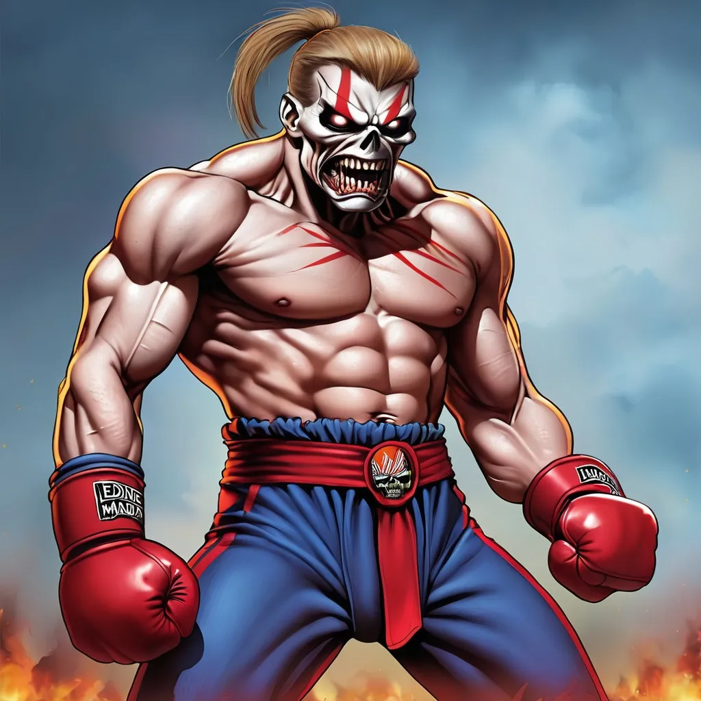 Prompt: Eddie from Iron Maiden as a fighter