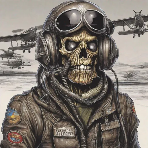 Prompt: Eddie from Iron Maiden as pilot