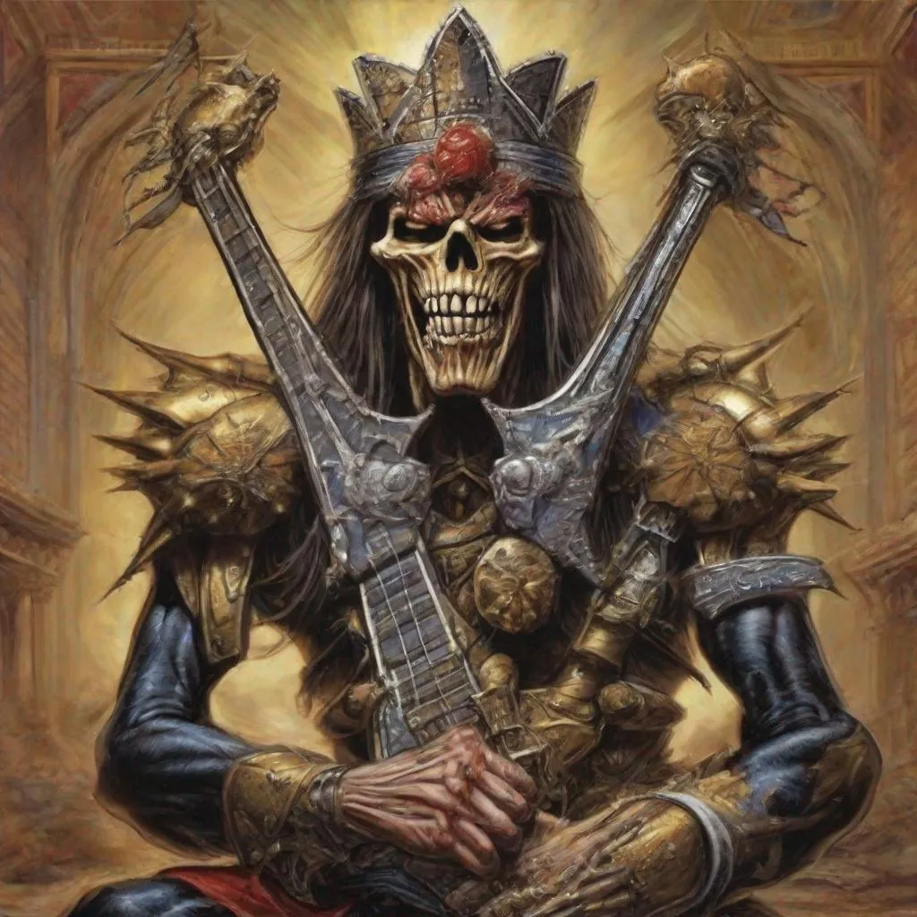 Prompt: Eddie from Iron Maiden is a sultan