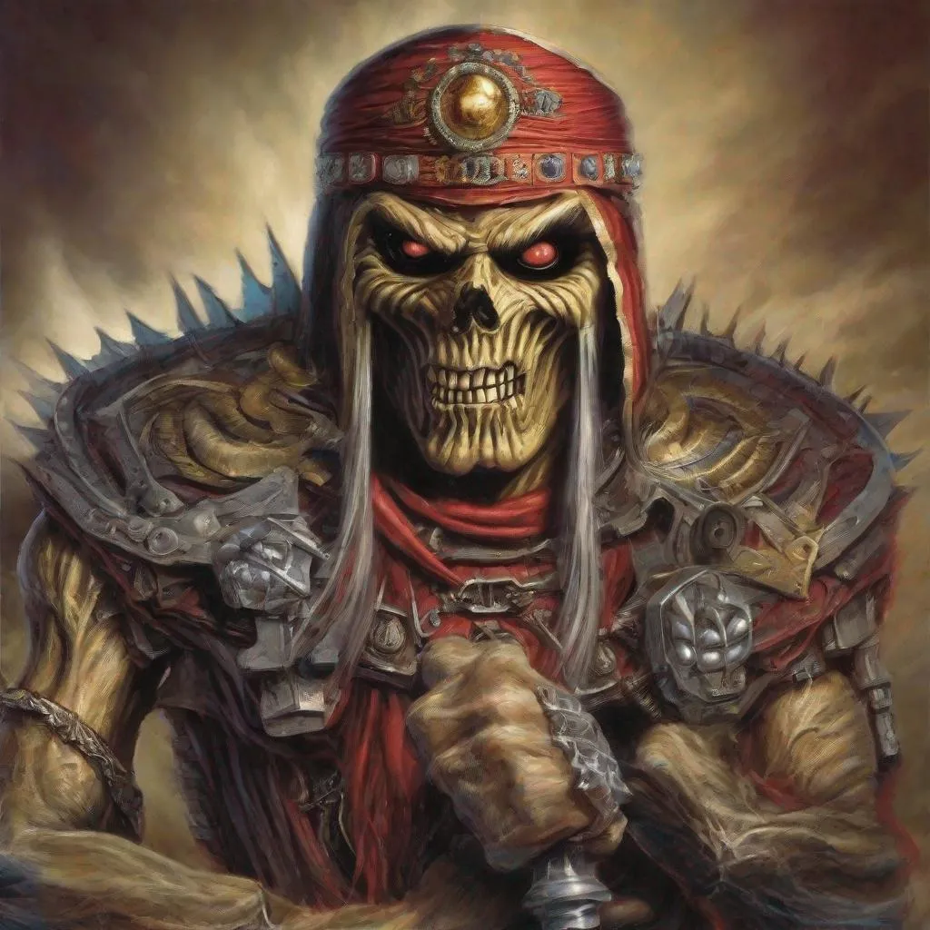 Prompt: Eddie from Iron Maiden is a sultan