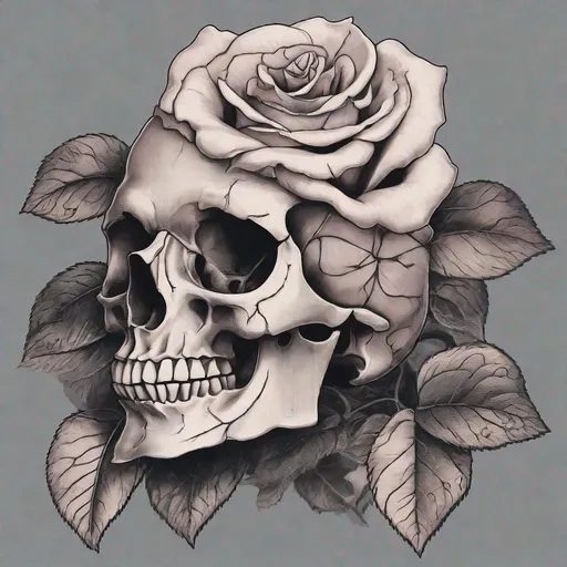 Prompt: A rose shaped like a skull