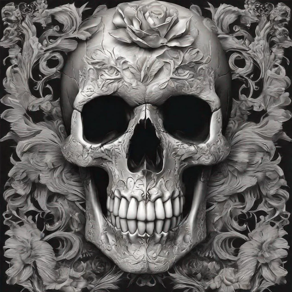 Prompt: Beautiful skull art