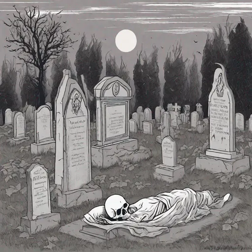 Prompt: Death on the graveyard