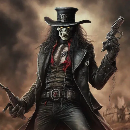 Prompt: Eddie from Iron Maiden as Van Helsing