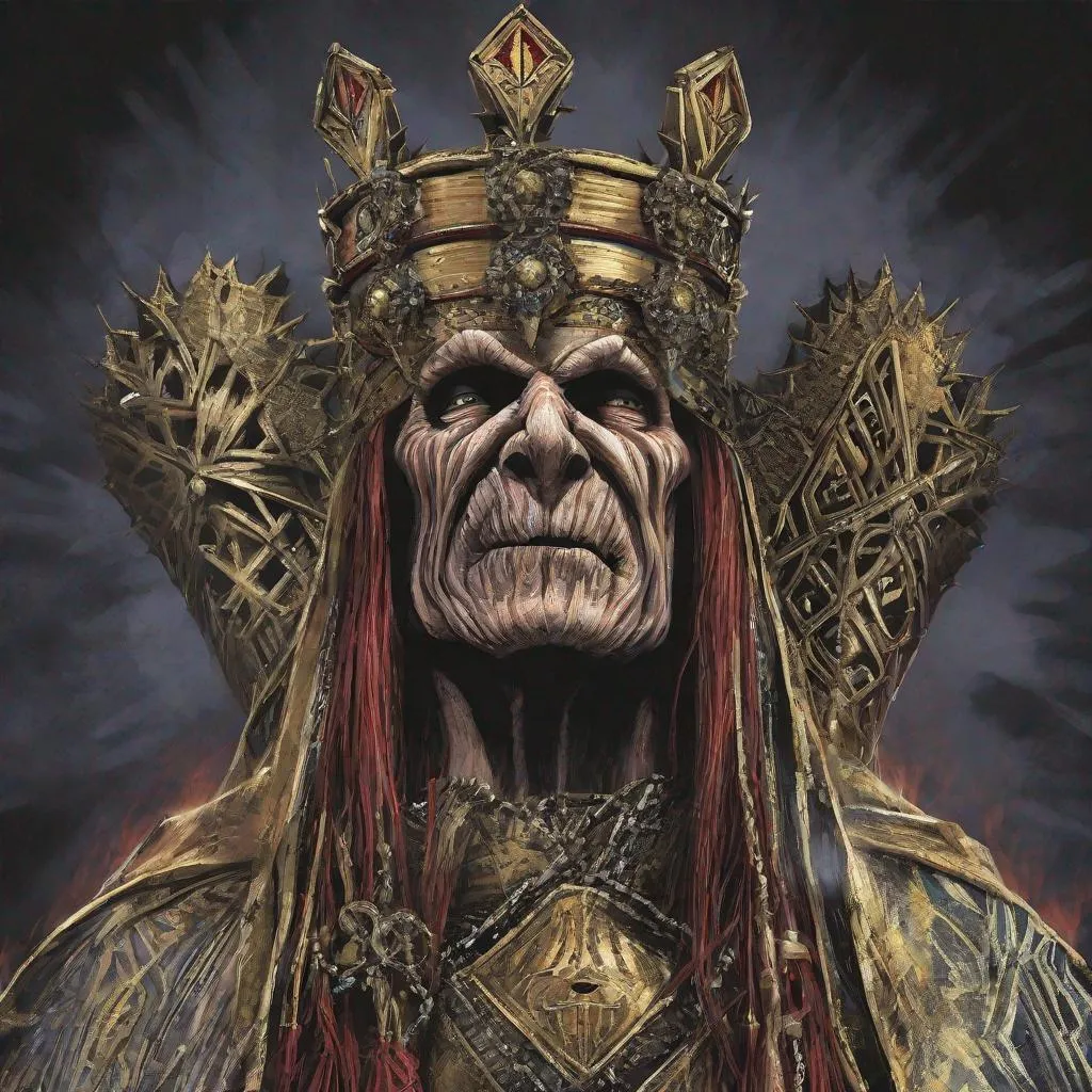 Prompt: Eddie from Iron Maiden as the three Kings 