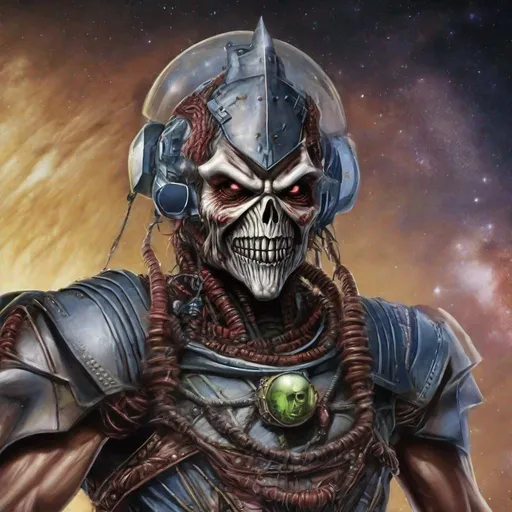 Prompt: Eddie from Iron Maiden as a centauri