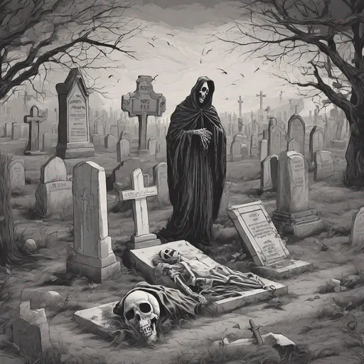 Prompt: Death on the graveyard