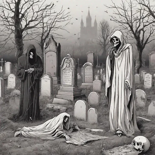 Prompt: Death on the graveyard