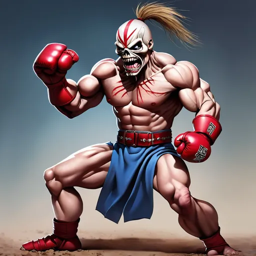 Prompt: Eddie from Iron Maiden as a fighter