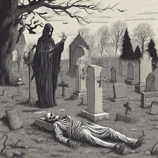 Prompt: Death on the graveyard