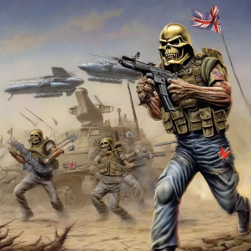 Prompt: Eddie from Iron Maiden is a soldier