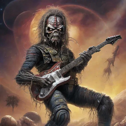 Prompt: Eddie from Iron Maiden as a centauri