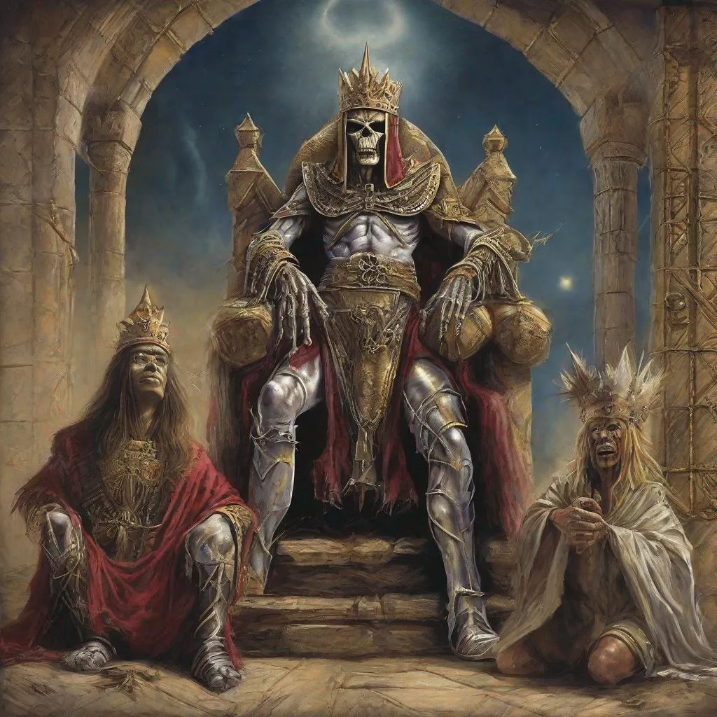 Prompt: Eddie from Iron Maiden as the three Kings 