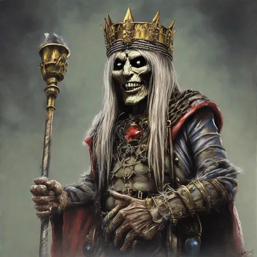 Prompt: Eddie from Iron Maiden as the three Kings 