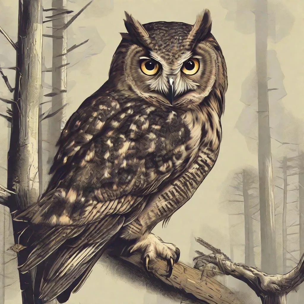 Prompt: A hunting owl