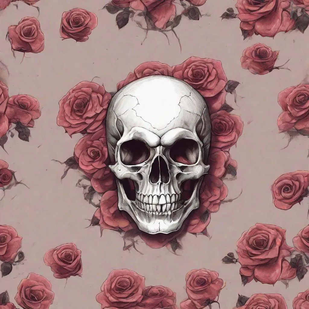 Prompt: A rose shaped like a skull