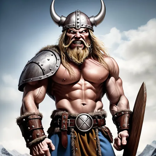 Prompt: Eddie from Iron Maiden as a Viking