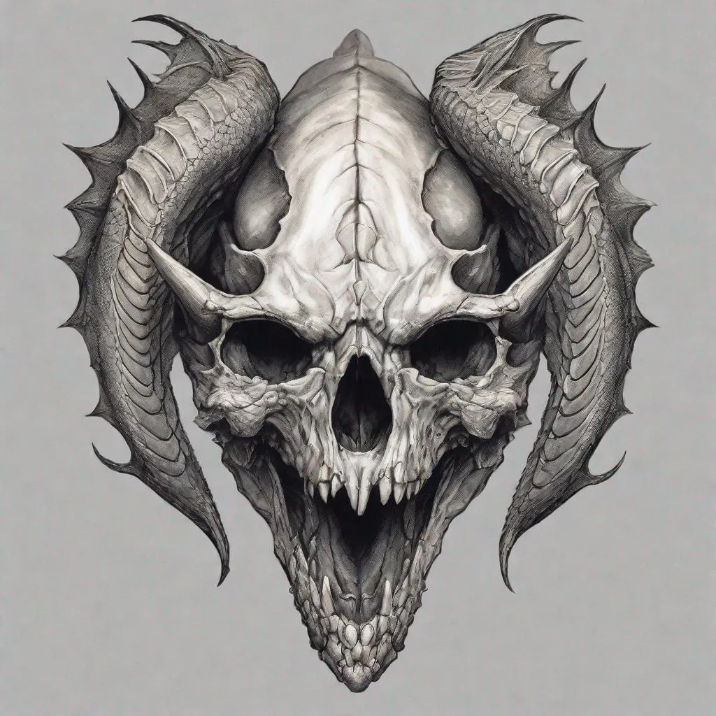 Prompt: Dragon skull