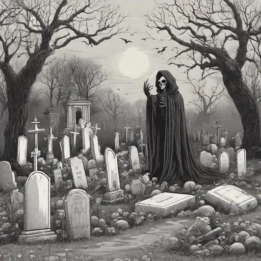 Prompt: Death on the graveyard