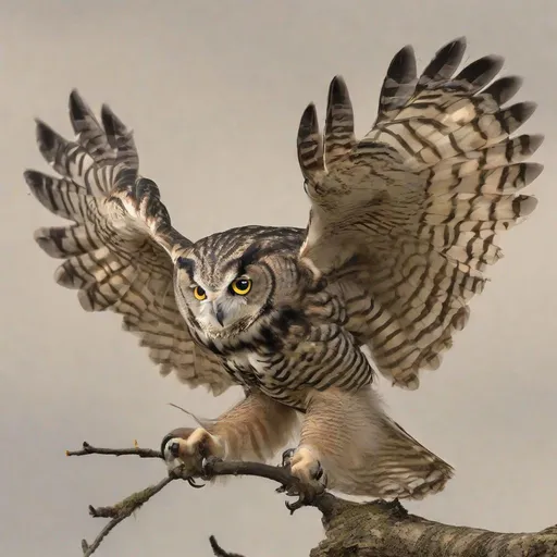 Prompt: A hunting owl