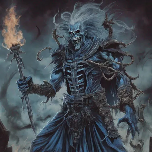 Prompt: Eddie from Iron Maiden as hades