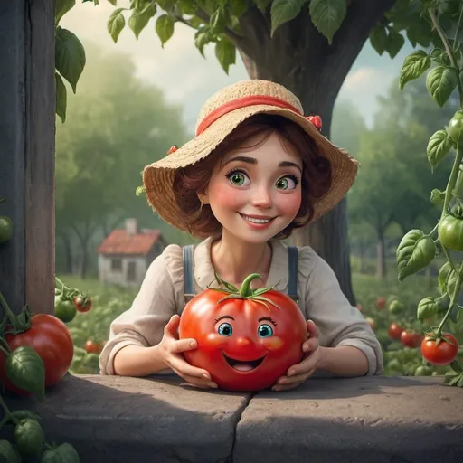 Prompt: Once upon a time, there lived a kind-hearted lady named Mrs. Tomato. Despite her goodness, she couldn't find happiness because she didn't know where to channel her kindness and love, being all alone in the world. One day, the spirit of all tomatoes appeared and told her that she would bring joy to everyone with her kindness and care, and she would have many friends. The next day, she woke up, and one by one, people on the streets started asking her for help: some asked her to carry their bags, others asked for a coin, and some asked for directions to their destination. And so, Mrs. Tomato gained many friends and her social circle and responsibilities grew. "So, this is happiness," thought Mrs. Tomato, as she fell into a peaceful sleep.