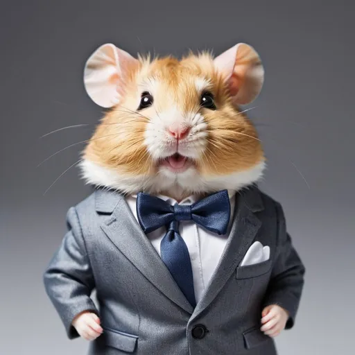 Prompt: The humble hamster transformed into a stylish and successful figure, showcasing strength and confidence in a fashionable suit. Through hard work and determination, the hamster achieved glamour and success, embodying a new level of sophistication and prosperity.
