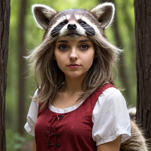 Prompt: racoon girl