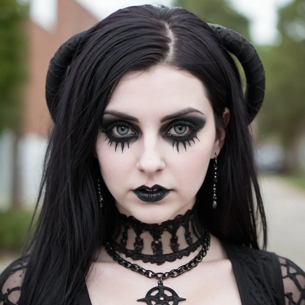 Prompt: buxom goth girl