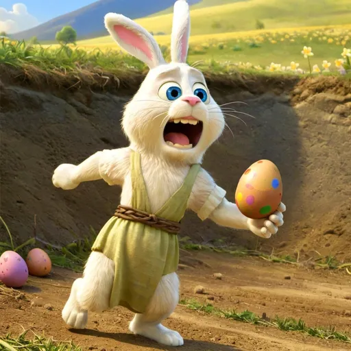 Prompt: Jesus fighting Easter Bunny