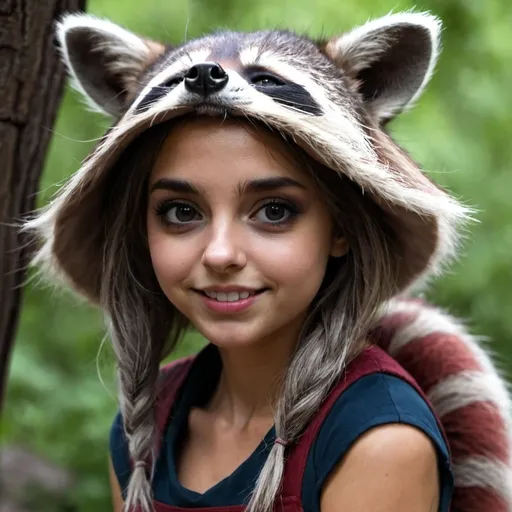 Prompt: racoon girl