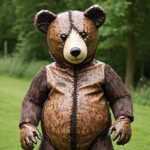 Prompt: Midsomer bear skin suit 