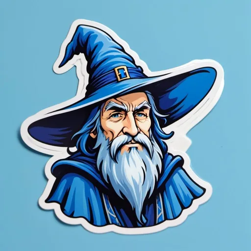 Prompt: a wizard wearing blue with his face obscured by his large hat