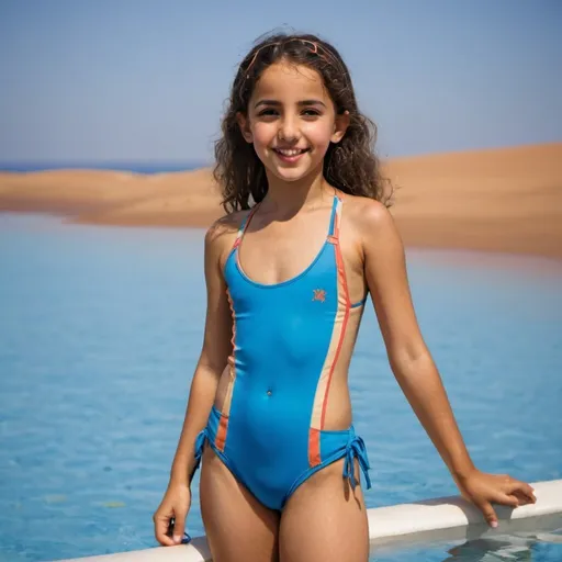 Prompt: Moroccan girl wearing a swimming suit
