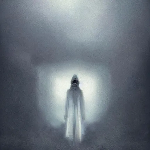 Prompt: Ghostly white TRAIN digital art. He has white fur and bright eyes. White background, with white smoke. High definition, 8k, oil painting, detailed masterpiece. Translucent image., professional ominous concept art, by artgerm and greg rutkowski, an intricate, elegant, highly detailed digital painting, concept art, smooth, sharp focus, illustration, in the style of simon stalenhag, wayne barlowe, and igor kieryluk.