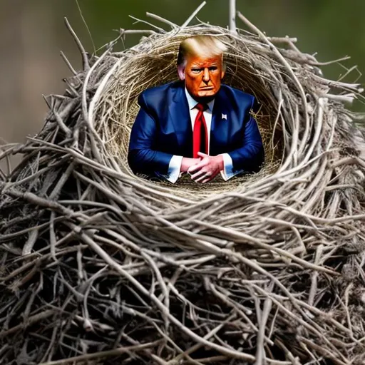 Prompt: Trump in his nest