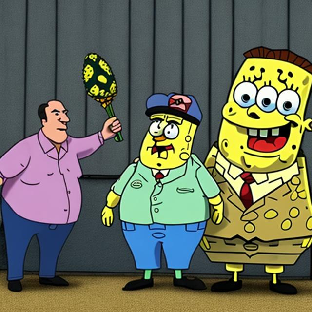 Prompt: Tony Soprano meets SpongeBob 