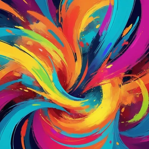 Prompt: Joyful, vibrant, colorful abstract digital art image, high energy, dynamic composition, modern digital painting, vivid color palette, lively brush strokes, dynamic shapes, energetic swirls, best quality, highres, vibrant, abstract, modern, digital art, colorful, energetic, dynamic composition