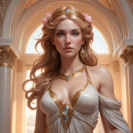 Prompt: full body portrait of Aphrodite, intricate, highly detailed, digital painting, artstation, concept art, smooth, sharp focus, illustration, Unreal Engine 5, 8K, art by artgerm and greg rutkowski and alphonse mucha