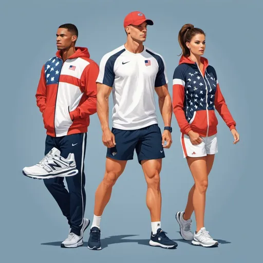 Prompt: The most popular sportswear illustration in the United States