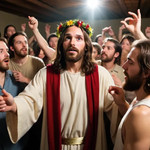 Prompt: jesus in a party